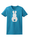 Cute Bunny Silhouette with Tail - White Glitter Womens Dark T-Shirt by TooLoud-Womens T-Shirt-TooLoud-Turquoise-X-Small-Davson Sales