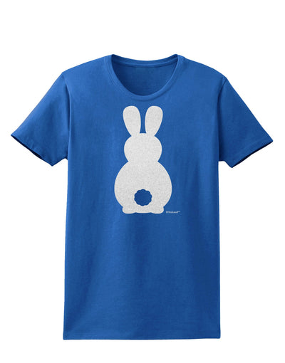 Cute Bunny Silhouette with Tail - White Glitter Womens Dark T-Shirt by TooLoud-Womens T-Shirt-TooLoud-Royal-Blue-X-Small-Davson Sales