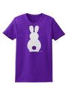 Cute Bunny Silhouette with Tail - White Glitter Womens Dark T-Shirt by TooLoud-Womens T-Shirt-TooLoud-Purple-X-Small-Davson Sales