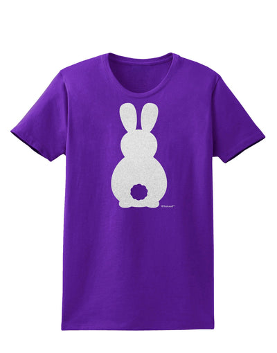 Cute Bunny Silhouette with Tail - White Glitter Womens Dark T-Shirt by TooLoud-Womens T-Shirt-TooLoud-Purple-X-Small-Davson Sales