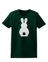 Cute Bunny Silhouette with Tail - White Glitter Womens Dark T-Shirt by TooLoud-Womens T-Shirt-TooLoud-Forest-Green-Small-Davson Sales