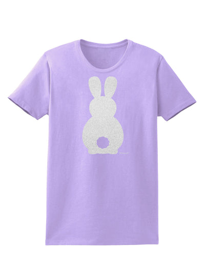 Cute Bunny Silhouette with Tail - White Glitter Womens T-Shirt by TooLoud-Womens T-Shirt-TooLoud-Lavender-X-Small-Davson Sales