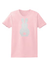 Cute Bunny Silhouette with Tail - White Glitter Womens T-Shirt by TooLoud-Womens T-Shirt-TooLoud-PalePink-X-Small-Davson Sales