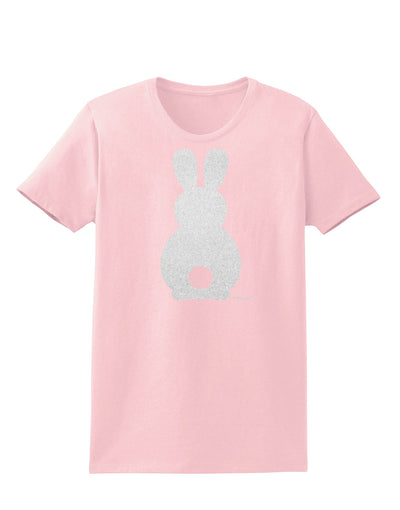 Cute Bunny Silhouette with Tail - White Glitter Womens T-Shirt by TooLoud-Womens T-Shirt-TooLoud-PalePink-X-Small-Davson Sales