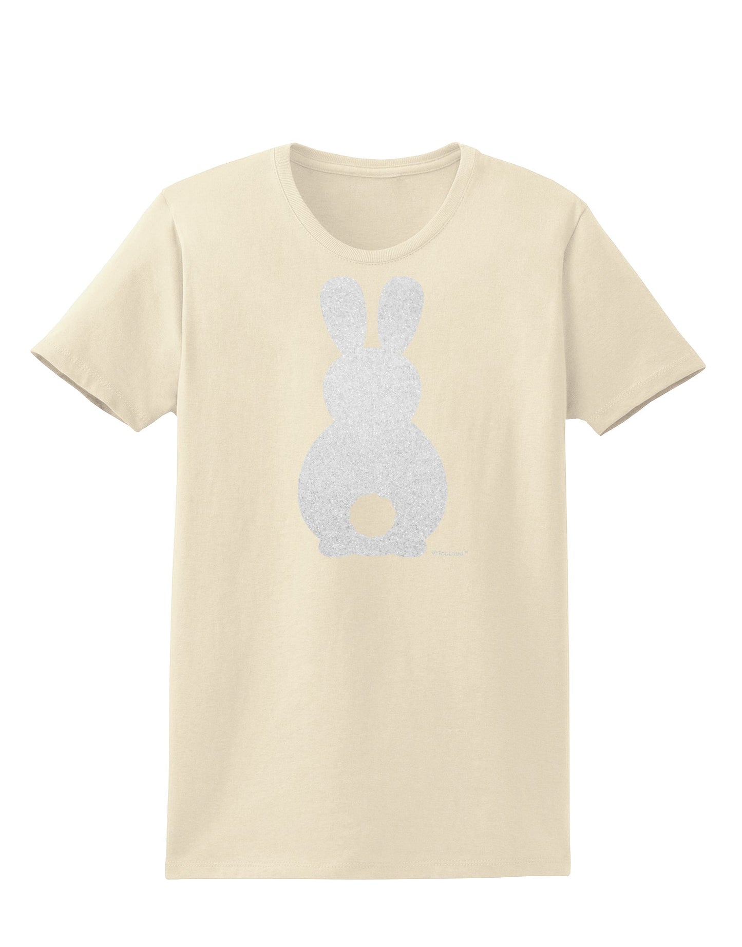 Cute Bunny Silhouette with Tail - White Glitter Womens T-Shirt by TooLoud-Womens T-Shirt-TooLoud-Natural-X-Small-Davson Sales