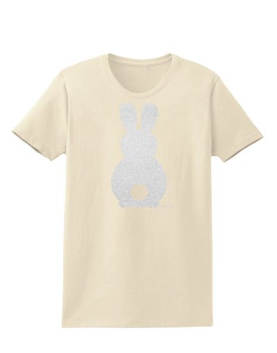 Cute Bunny Silhouette with Tail - White Glitter Womens T-Shirt by TooLoud-Womens T-Shirt-TooLoud-Natural-X-Small-Davson Sales