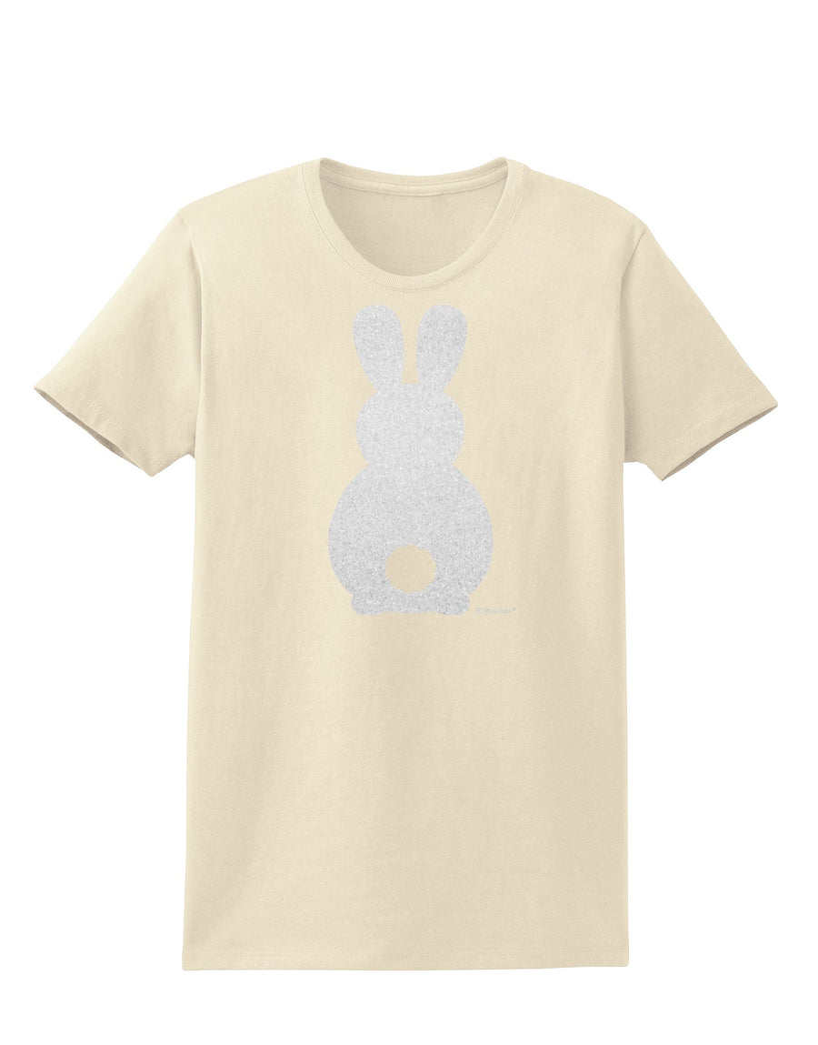 Cute Bunny Silhouette with Tail - White Glitter Womens T-Shirt by TooLoud-Womens T-Shirt-TooLoud-AshGray-X-Small-Davson Sales