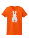 Cute Bunny Silhouette with Tail - White Glitter Womens T-Shirt by TooLoud-Womens T-Shirt-TooLoud-Orange-X-Small-Davson Sales