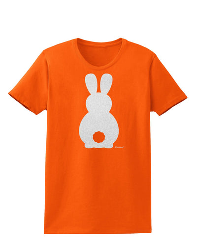 Cute Bunny Silhouette with Tail - White Glitter Womens T-Shirt by TooLoud-Womens T-Shirt-TooLoud-Orange-X-Small-Davson Sales