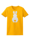 Cute Bunny Silhouette with Tail - White Glitter Womens T-Shirt by TooLoud-Womens T-Shirt-TooLoud-Gold-X-Small-Davson Sales