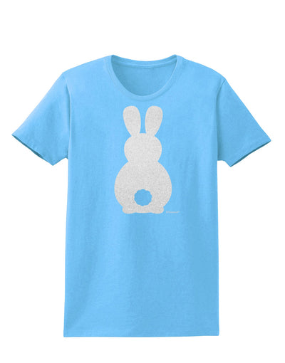 Cute Bunny Silhouette with Tail - White Glitter Womens T-Shirt by TooLoud-Womens T-Shirt-TooLoud-Aquatic-Blue-X-Small-Davson Sales