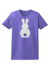 Cute Bunny Silhouette with Tail - White Glitter Womens T-Shirt by TooLoud-Womens T-Shirt-TooLoud-Violet-X-Small-Davson Sales