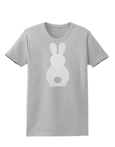 Cute Bunny Silhouette with Tail - White Glitter Womens T-Shirt by TooLoud-Womens T-Shirt-TooLoud-AshGray-X-Small-Davson Sales