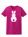 Cute Bunny Silhouette with Tail Womens Dark T-Shirt by TooLoud-Womens T-Shirt-TooLoud-Hot-Pink-Small-Davson Sales