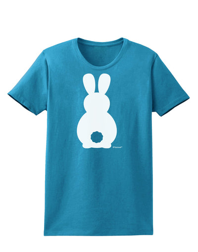 Cute Bunny Silhouette with Tail Womens Dark T-Shirt by TooLoud-Womens T-Shirt-TooLoud-Turquoise-X-Small-Davson Sales