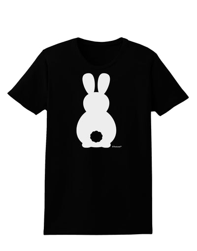 Cute Bunny Silhouette with Tail Womens Dark T-Shirt by TooLoud-Womens T-Shirt-TooLoud-Black-X-Small-Davson Sales