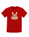 Cute Bunny with Eggs Childrens Dark T-Shirt-Childrens T-Shirt-TooLoud-Red-X-Small-Davson Sales