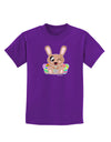 Cute Bunny with Eggs Childrens Dark T-Shirt-Childrens T-Shirt-TooLoud-Purple-X-Small-Davson Sales