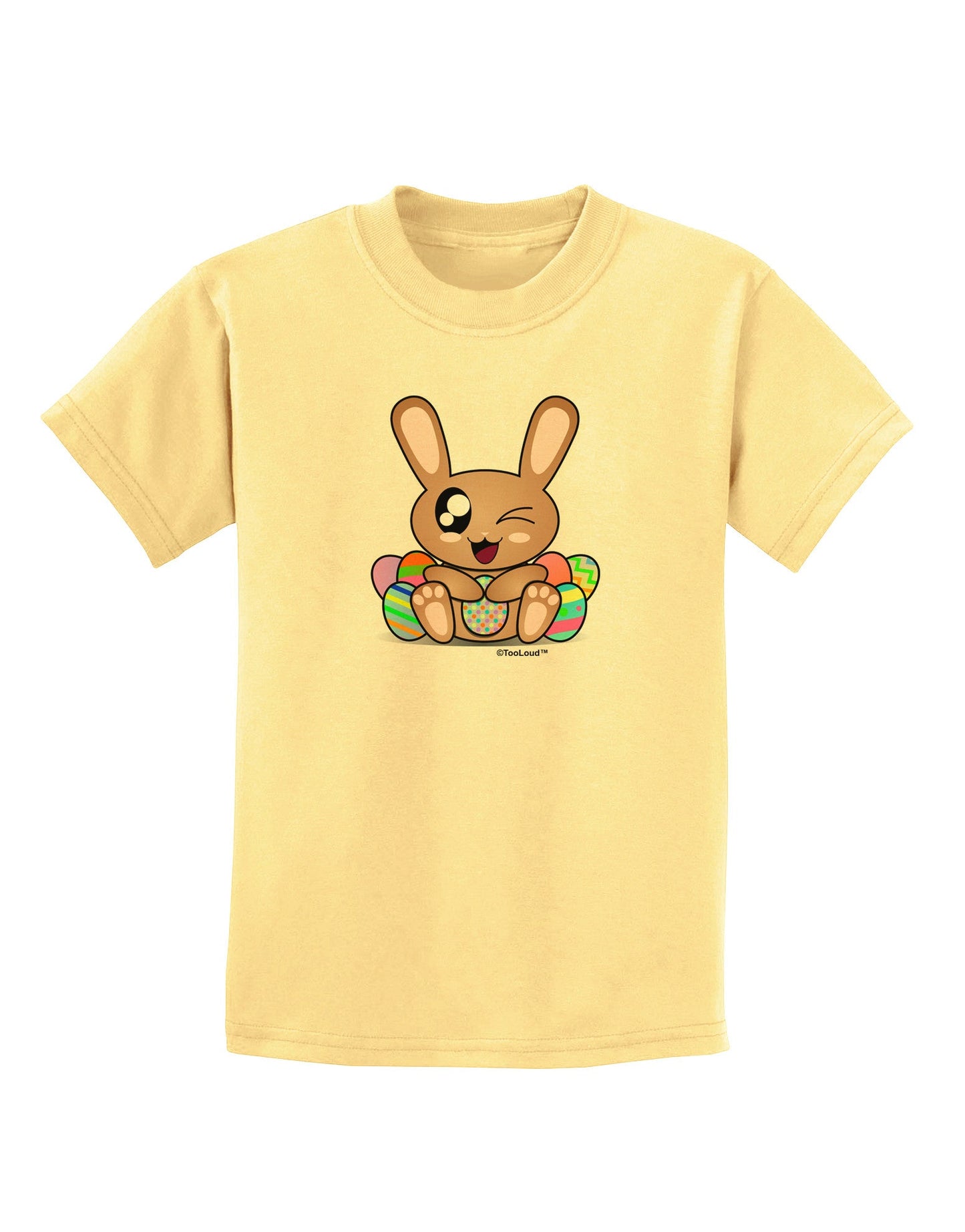 Cute Bunny with Eggs Childrens T-Shirt-Childrens T-Shirt-TooLoud-Daffodil-Yellow-X-Small-Davson Sales