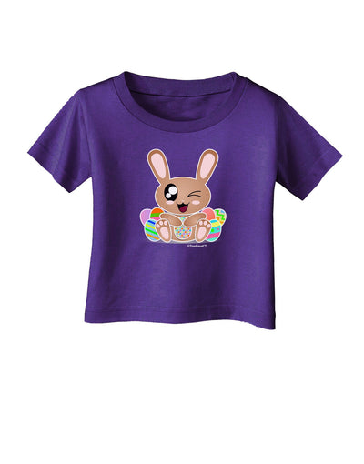 Cute Bunny with Eggs Infant T-Shirt Dark-Infant T-Shirt-TooLoud-Purple-06-Months-Davson Sales