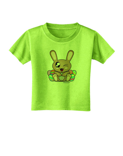 Cute Bunny with Eggs Toddler T-Shirt-Toddler T-Shirt-TooLoud-Lime-Green-2T-Davson Sales