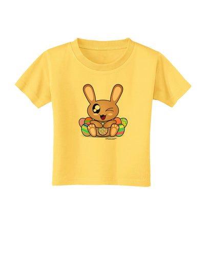 Cute Bunny with Eggs Toddler T-Shirt-Toddler T-Shirt-TooLoud-Yellow-2T-Davson Sales