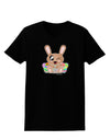 Cute Bunny with Eggs Womens Dark T-Shirt-TooLoud-Black-X-Small-Davson Sales