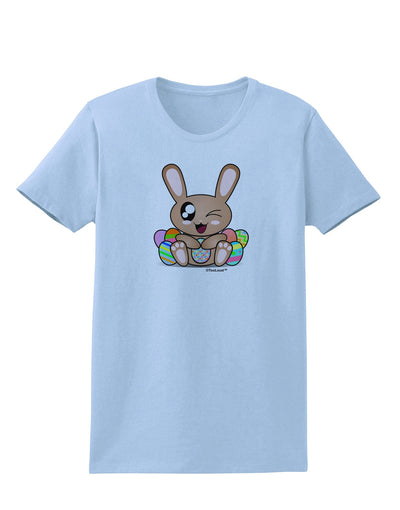 Cute Bunny with Eggs Womens T-Shirt-Womens T-Shirt-TooLoud-Light-Blue-X-Small-Davson Sales