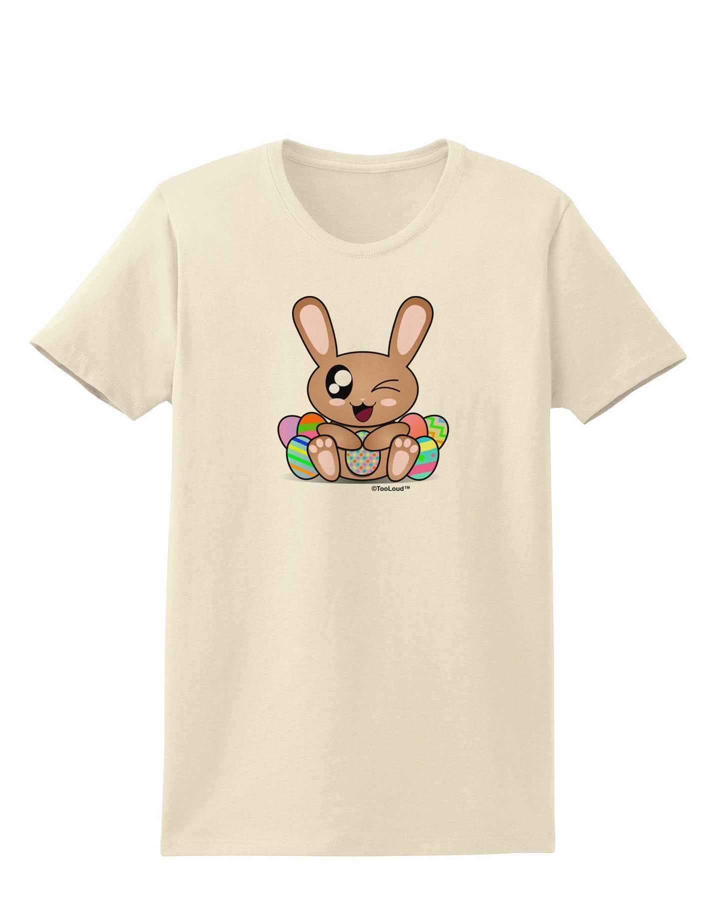 Cute Bunny with Eggs Womens T-Shirt-Womens T-Shirt-TooLoud-Natural-X-Small-Davson Sales