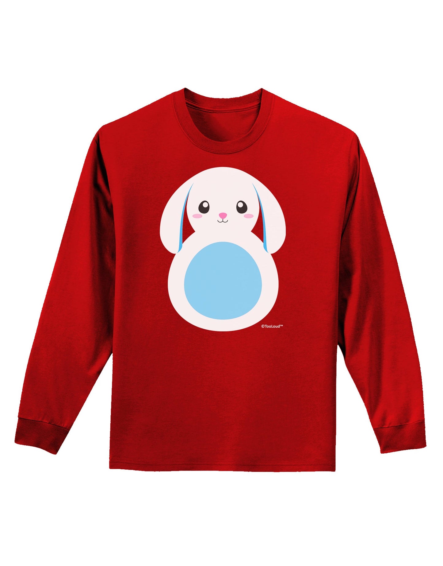 Cute Bunny with Floppy Ears - Blue Adult Long Sleeve Dark T-Shirt by TooLoud-TooLoud-Red-Small-Davson Sales