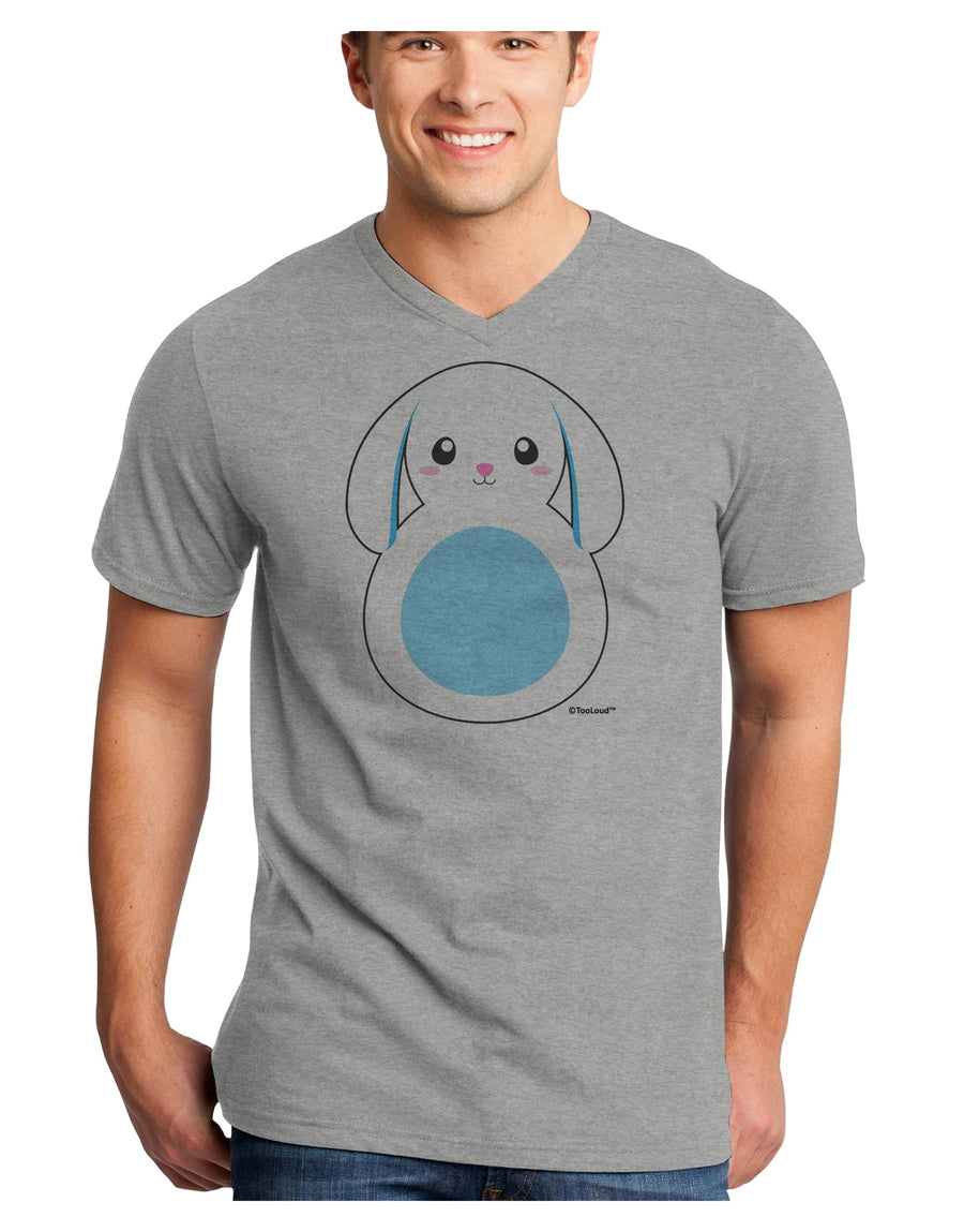 Cute Bunny with Floppy Ears - Blue Adult V-Neck T-shirt by TooLoud-Mens V-Neck T-Shirt-TooLoud-White-Small-Davson Sales