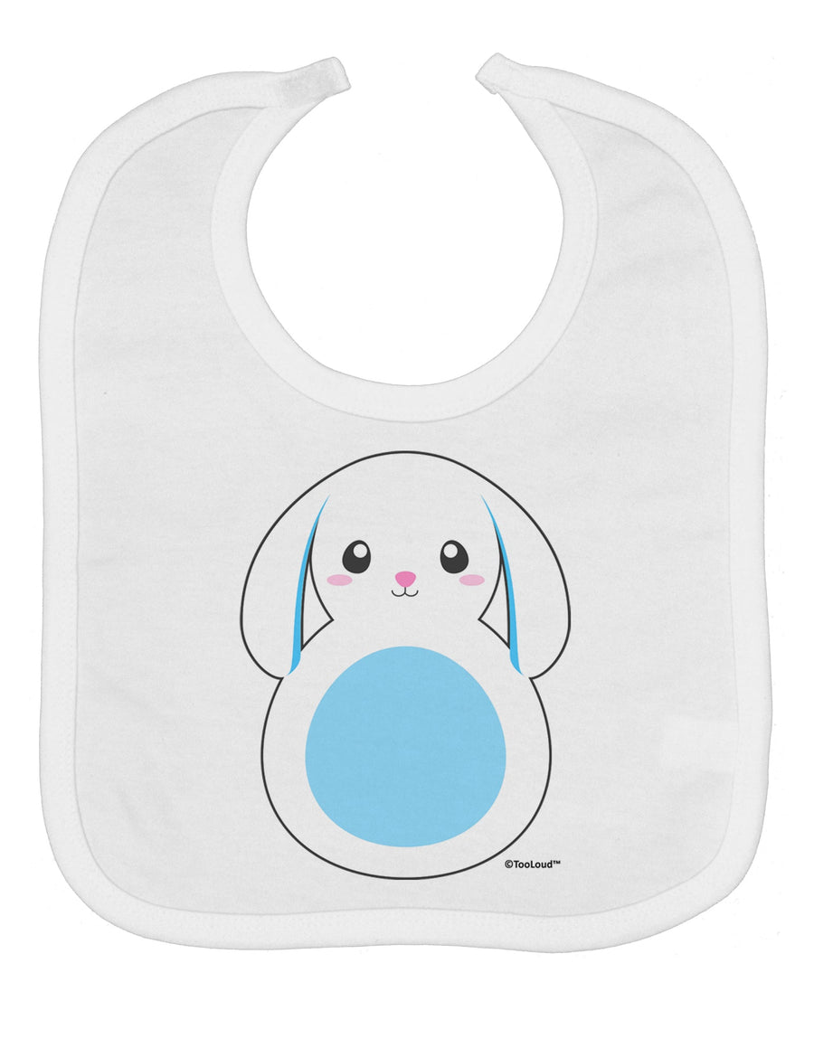 Cute Bunny with Floppy Ears - Blue Baby Bib by TooLoud