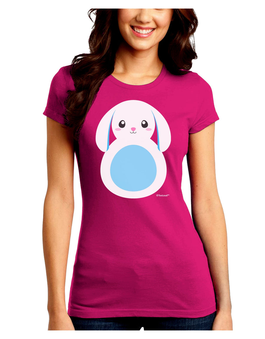 Cute Bunny with Floppy Ears - Blue Juniors Crew Dark T-Shirt by TooLoud-T-Shirts Juniors Tops-TooLoud-Black-Juniors Fitted Small-Davson Sales