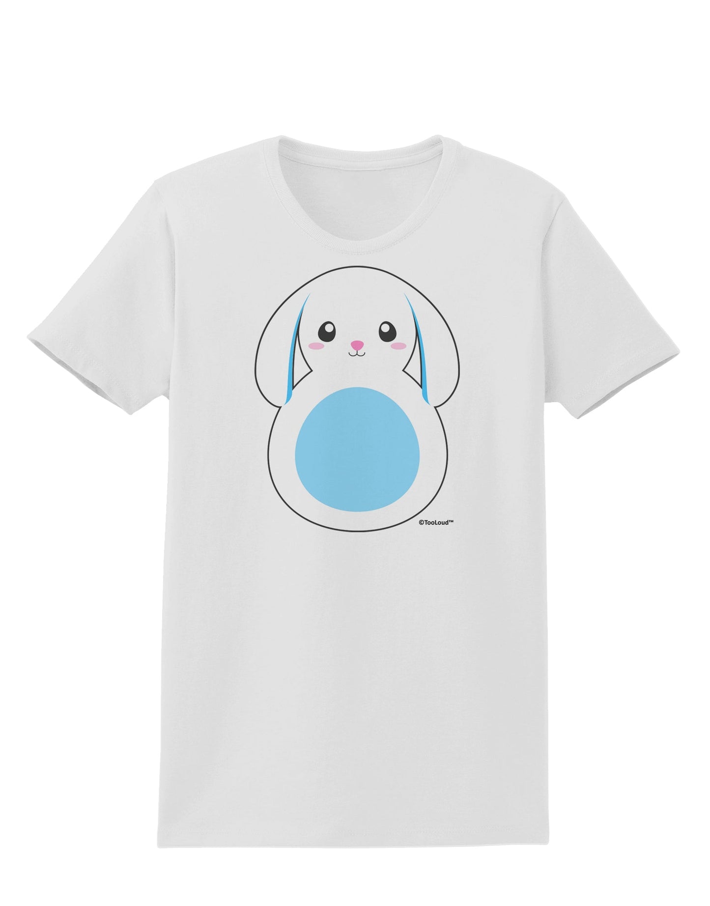 Cute Bunny with Floppy Ears - Blue Womens T-Shirt by TooLoud-Womens T-Shirt-TooLoud-White-X-Small-Davson Sales