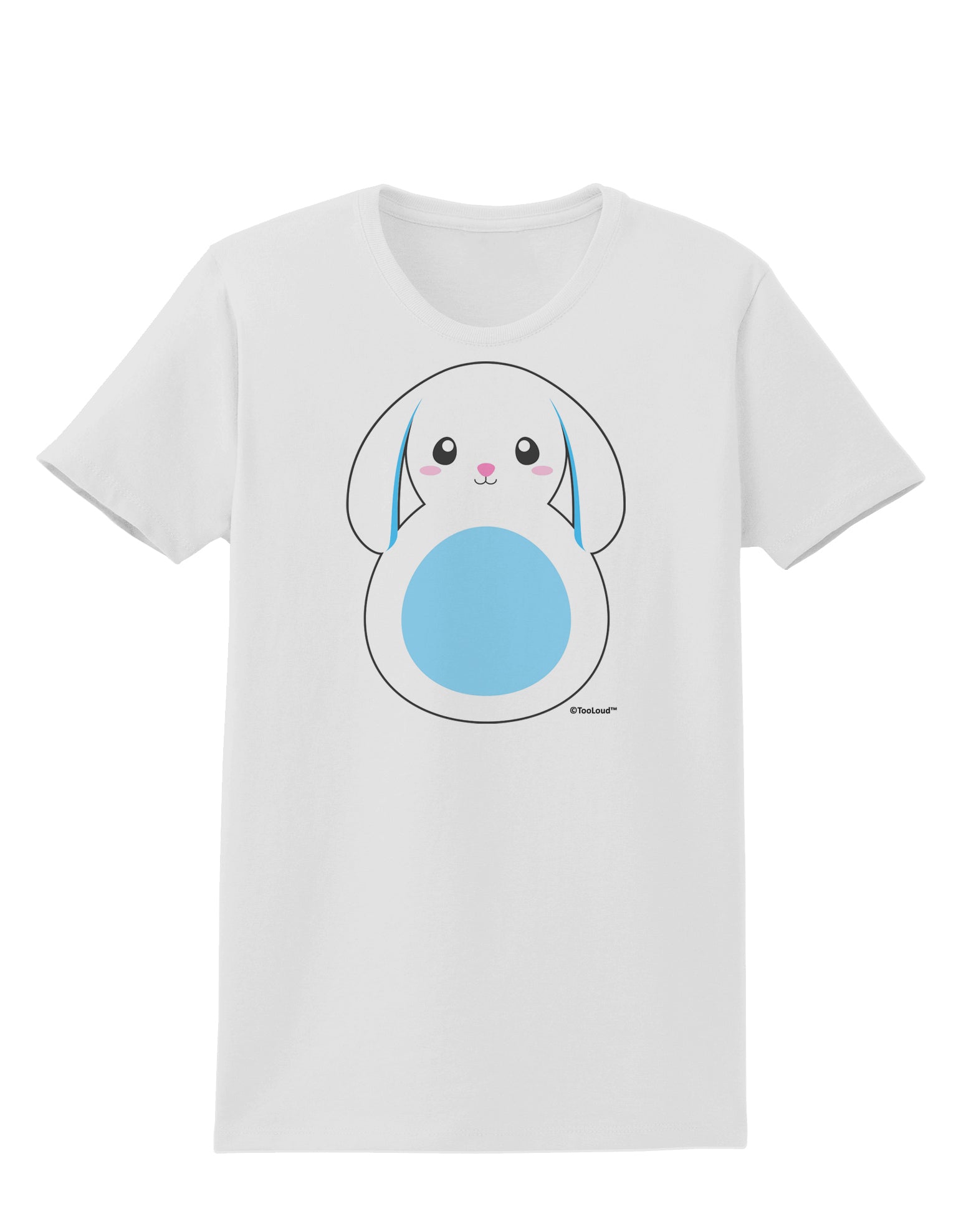 Cute Bunny with Floppy Ears - Blue Womens T-Shirt by TooLoud-Womens T-Shirt-TooLoud-White-X-Small-Davson Sales