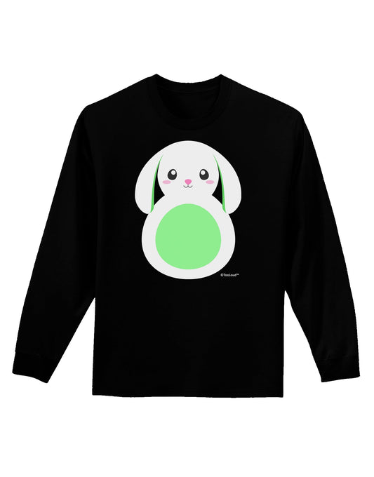 Cute Bunny with Floppy Ears - Green Adult Long Sleeve Dark T-Shirt by TooLoud-TooLoud-Black-Small-Davson Sales