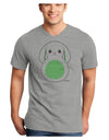 Cute Bunny with Floppy Ears - Green Adult V-Neck T-shirt by TooLoud-Mens V-Neck T-Shirt-TooLoud-HeatherGray-Small-Davson Sales