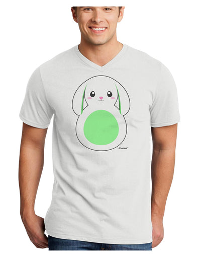 Cute Bunny with Floppy Ears - Green Adult V-Neck T-shirt by TooLoud-Mens V-Neck T-Shirt-TooLoud-White-Small-Davson Sales