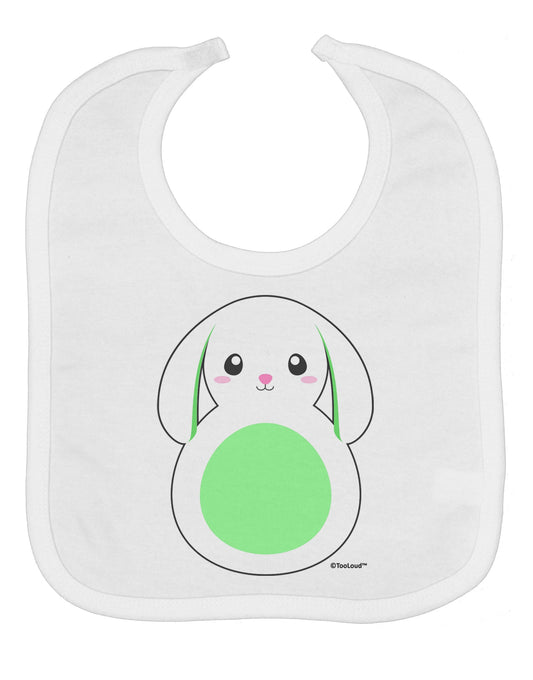 Cute Bunny with Floppy Ears - Green Baby Bib by TooLoud