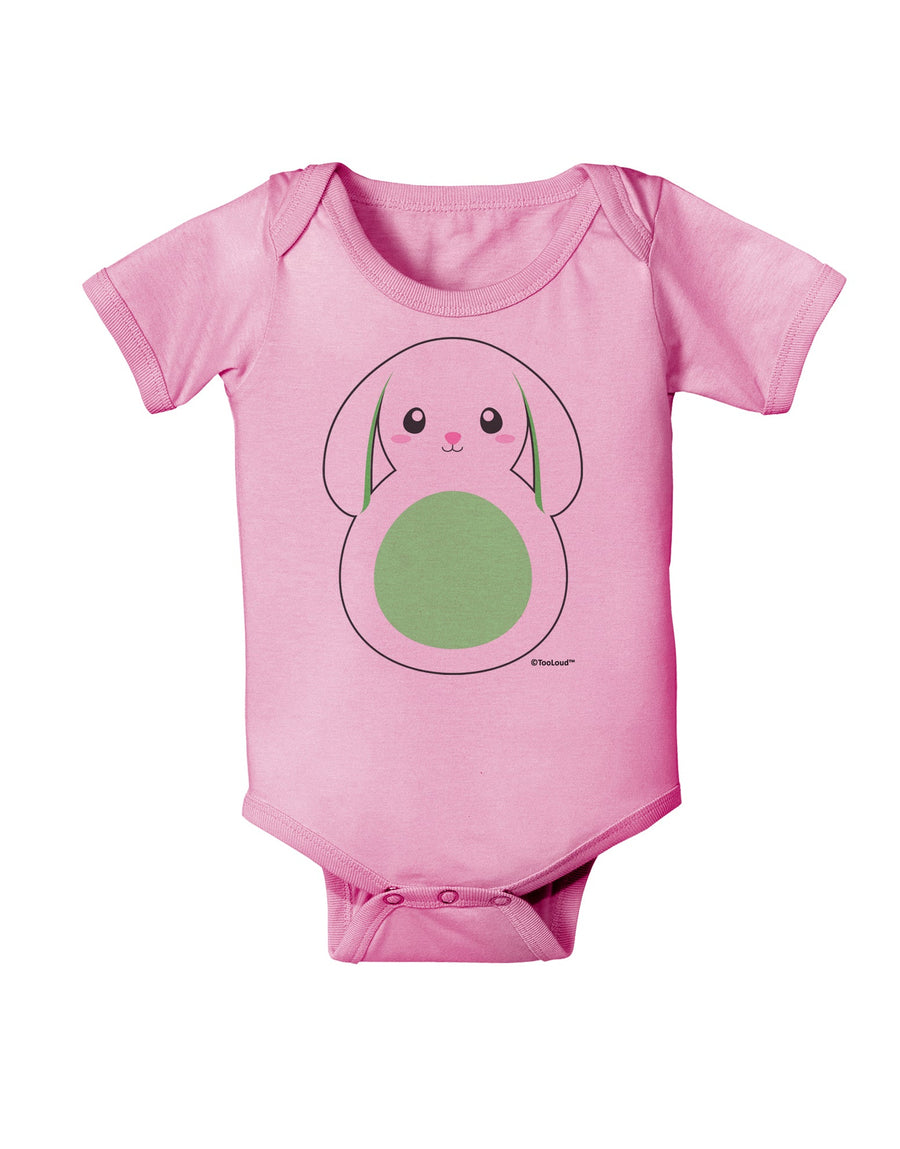 Cute Bunny with Floppy Ears - Green Baby Romper Bodysuit by TooLoud-Baby Romper-TooLoud-White-06-Months-Davson Sales