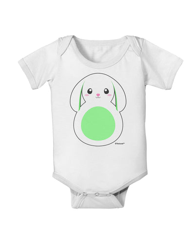 Cute Bunny with Floppy Ears - Green Baby Romper Bodysuit by TooLoud-Baby Romper-TooLoud-White-06-Months-Davson Sales