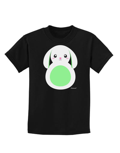 Cute Bunny with Floppy Ears - Green Childrens Dark T-Shirt by TooLoud-Childrens T-Shirt-TooLoud-Black-X-Small-Davson Sales