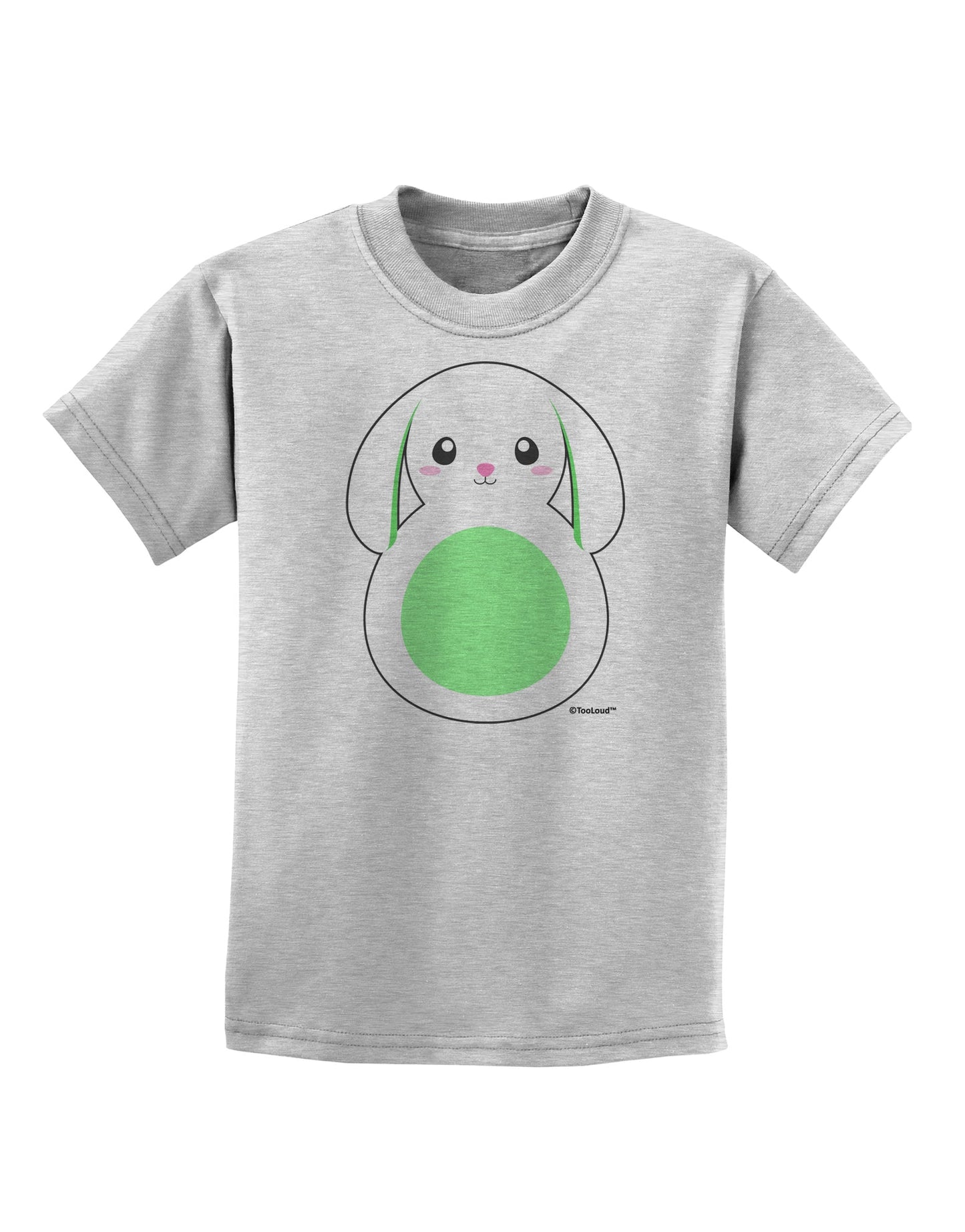 Cute Bunny with Floppy Ears - Green Childrens T-Shirt by TooLoud-Childrens T-Shirt-TooLoud-AshGray-X-Small-Davson Sales