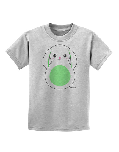 Cute Bunny with Floppy Ears - Green Childrens T-Shirt by TooLoud-Childrens T-Shirt-TooLoud-AshGray-X-Small-Davson Sales