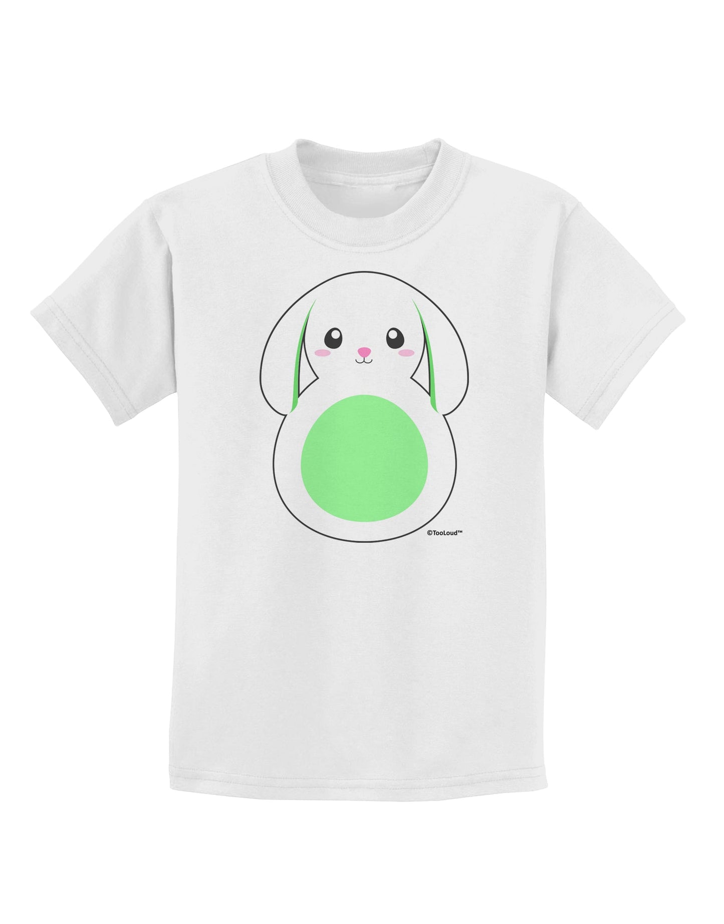 Cute Bunny with Floppy Ears - Green Childrens T-Shirt by TooLoud-Childrens T-Shirt-TooLoud-White-X-Small-Davson Sales