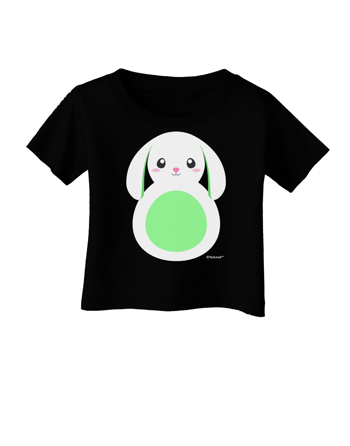 Cute Bunny with Floppy Ears - Green Infant T-Shirt Dark by TooLoud-Infant T-Shirt-TooLoud-Black-06-Months-Davson Sales