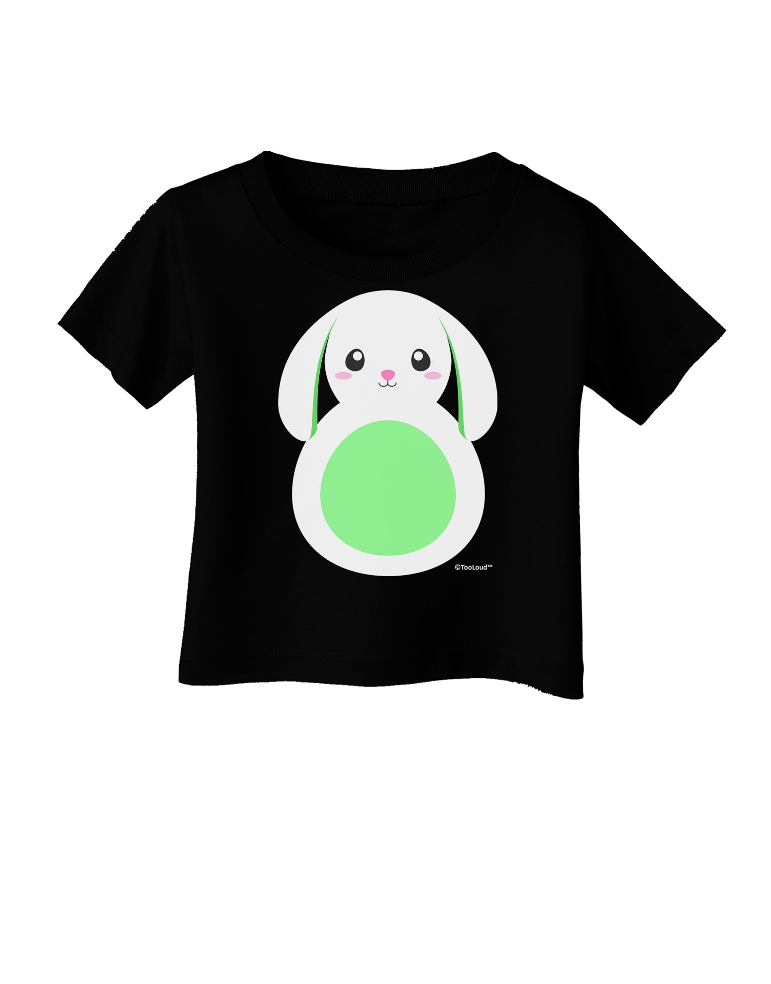 Cute Bunny with Floppy Ears - Green Infant T-Shirt Dark by TooLoud-Infant T-Shirt-TooLoud-Black-06-Months-Davson Sales