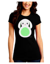 Cute Bunny with Floppy Ears - Green Juniors Crew Dark T-Shirt by TooLoud-T-Shirts Juniors Tops-TooLoud-Black-Juniors Fitted Small-Davson Sales