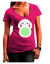 Cute Bunny with Floppy Ears - Green Juniors V-Neck Dark T-Shirt by TooLoud-Womens V-Neck T-Shirts-TooLoud-Hot-Pink-Juniors Fitted Small-Davson Sales