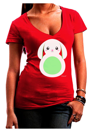 Cute Bunny with Floppy Ears - Green Juniors V-Neck Dark T-Shirt by TooLoud-Womens V-Neck T-Shirts-TooLoud-Red-Juniors Fitted Small-Davson Sales